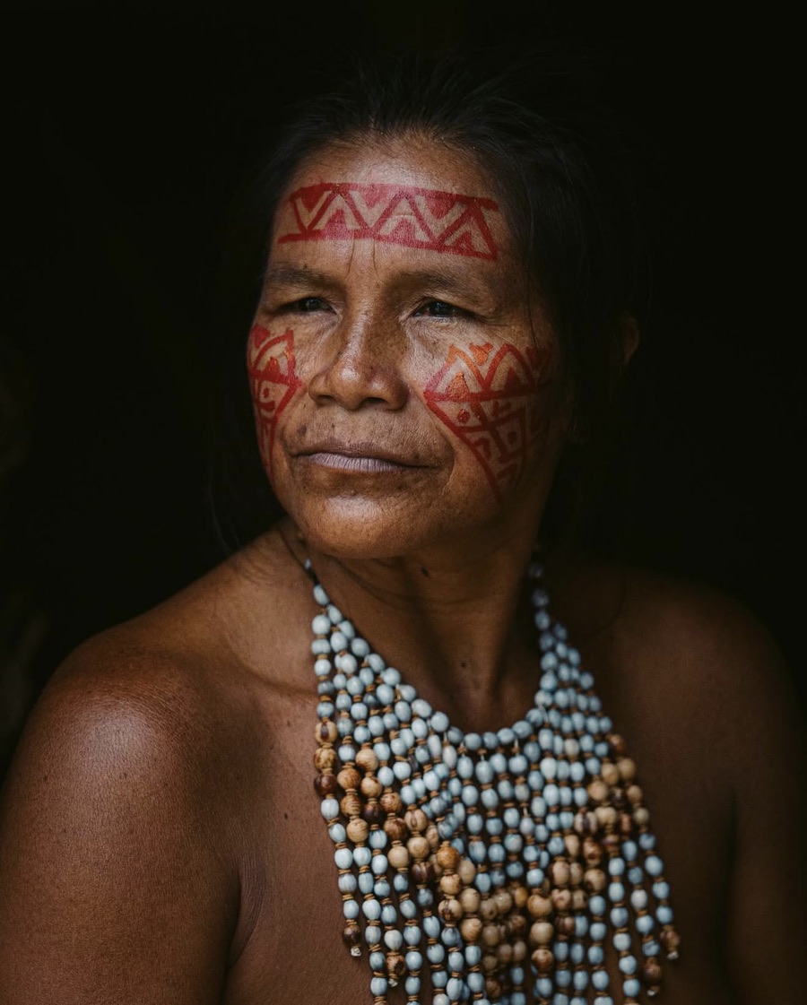Portrait photographed in an Indigenous community in the Amazon
