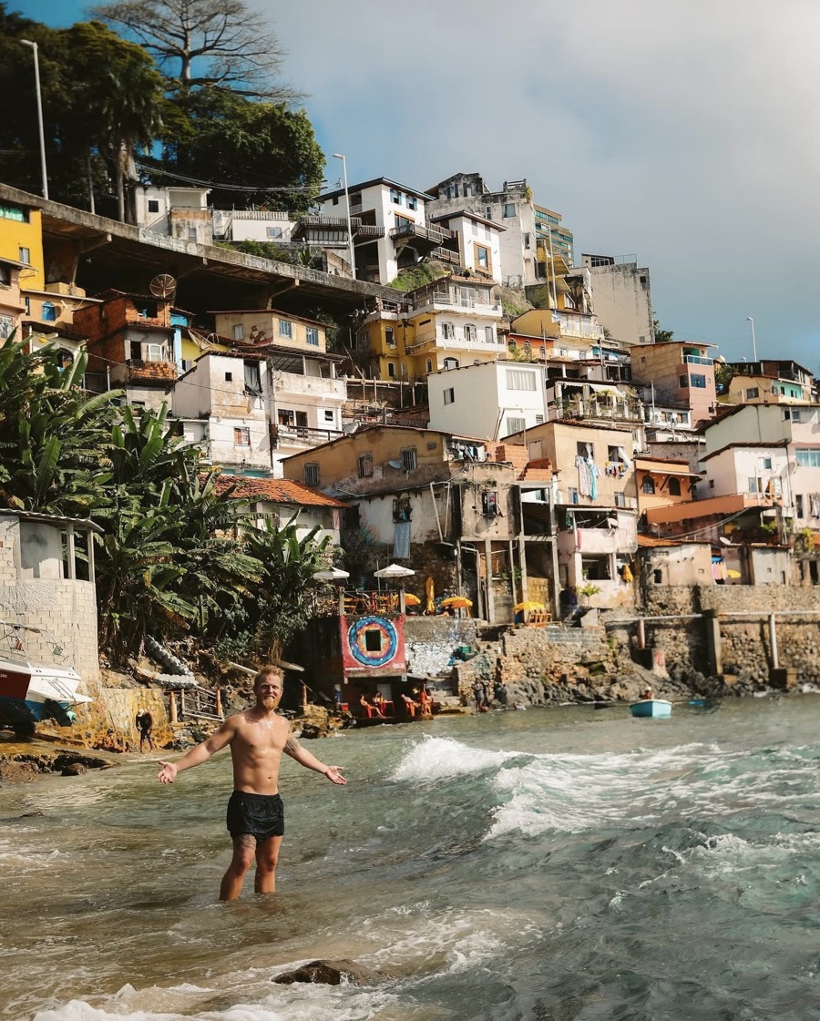 Francisco in the water at Gamboa in Bahia