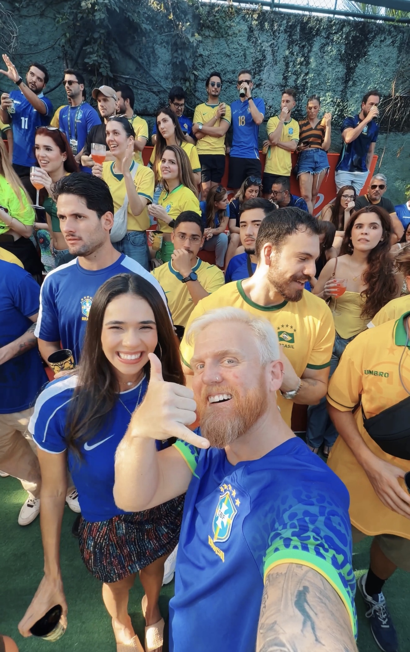 Francisco with Brazilian football fans